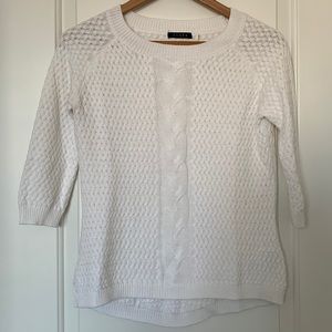 White 3/4 length sleeve top (thin knit)